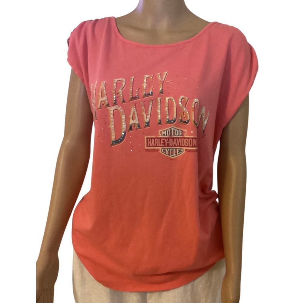 Harley-Davidson Cycles logo embellished rhinestones bling "Cancun Mexico," sz XL